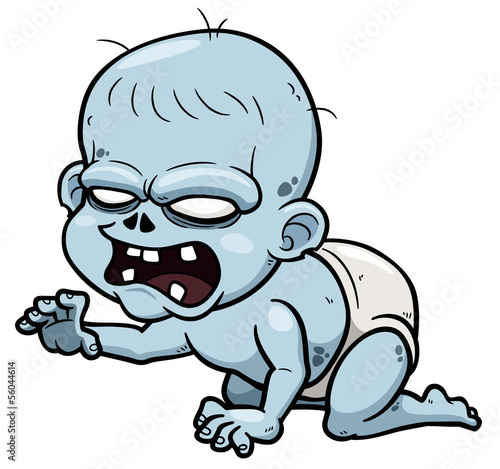 Vector illustration of Cartoon zombie baby