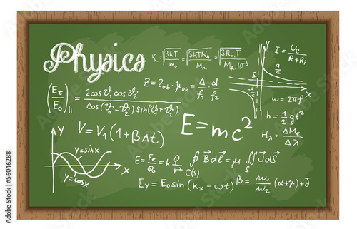 School Black Board With Physics Formulas