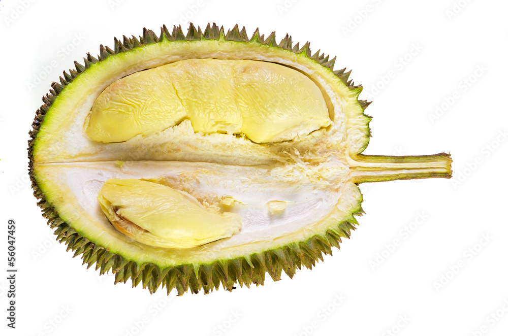 Fototapeta premium Durian fruit basket on a white background