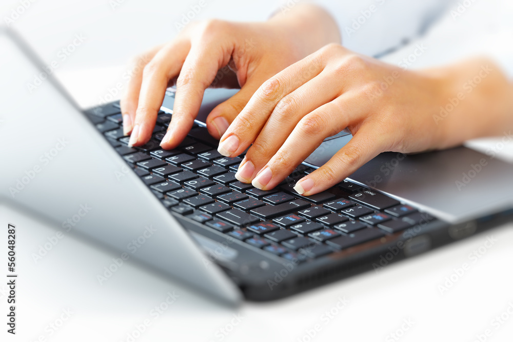Hands with laptop computer keyboard. Hands with laptop computer keyboard.
