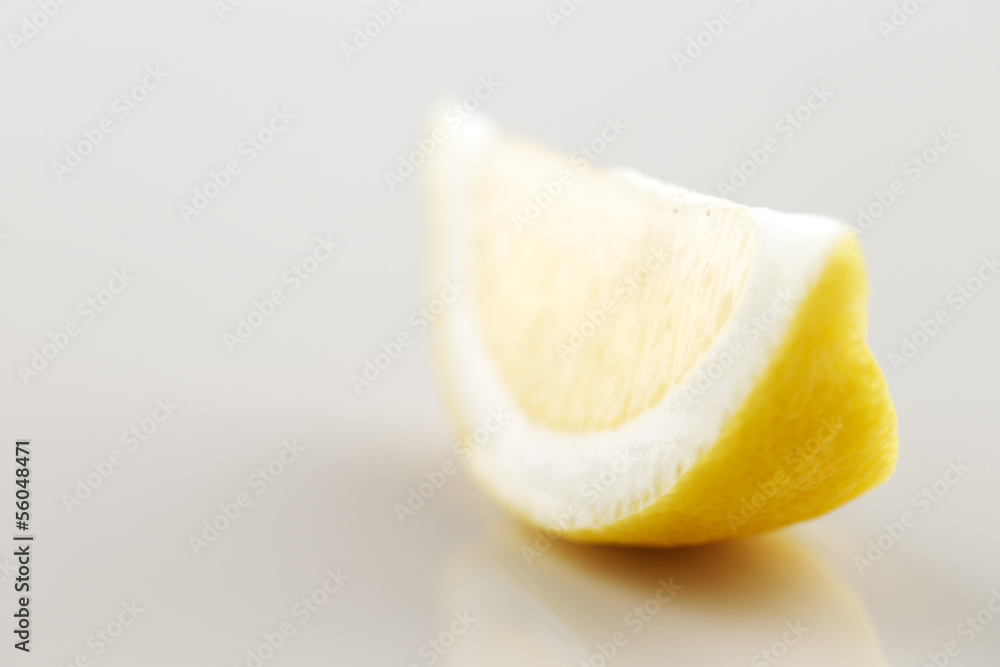 A cross-section of a fresh organic lemon