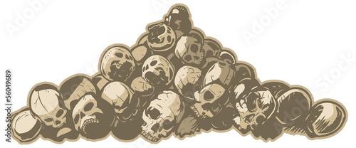 Pile Of Skulls Vector Illustration
