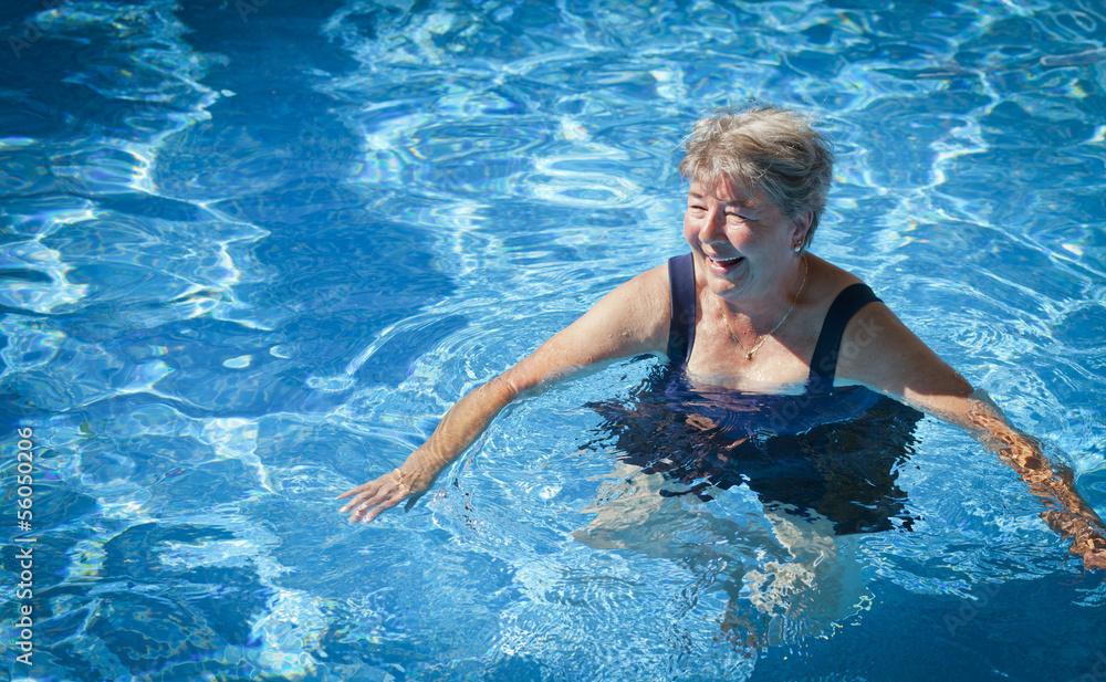 Senior Woman Swimming in the Pool