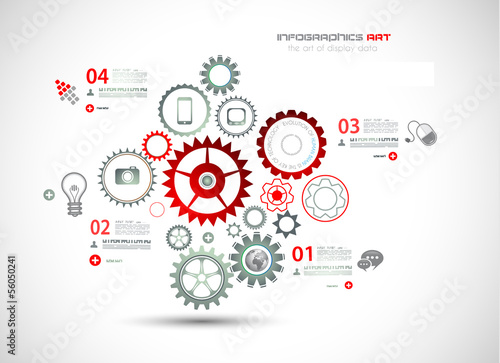 Infographic design template with paper tags.