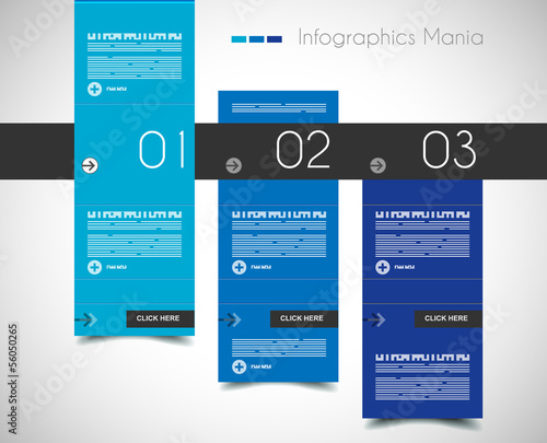 Infographic design template with flat design panels