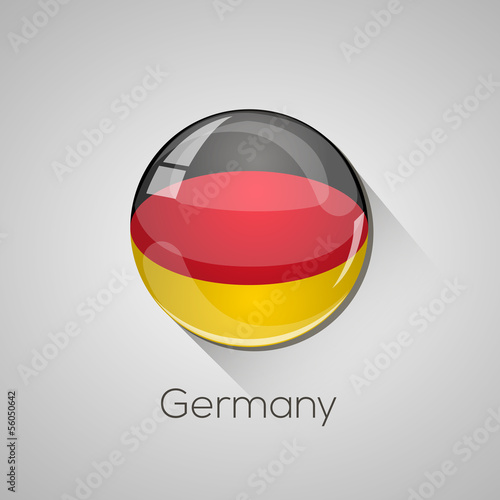 European Flags set (detailed glossy button with long shadow)