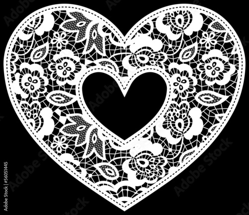 lace wedding heart applique