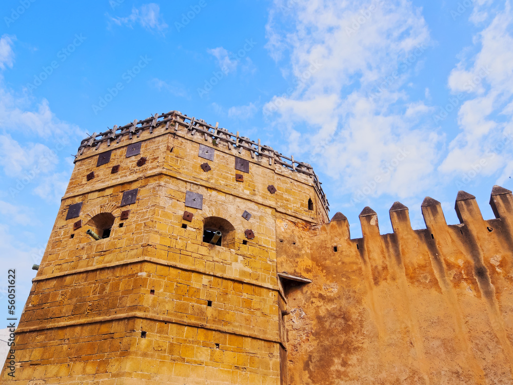 Walls of Kasbah of the Udayas in Rabat, Morocco