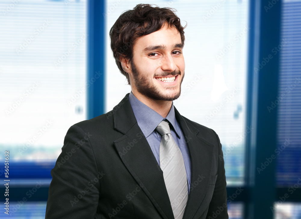 Smiling businessman in his office Smiling businessman in his office