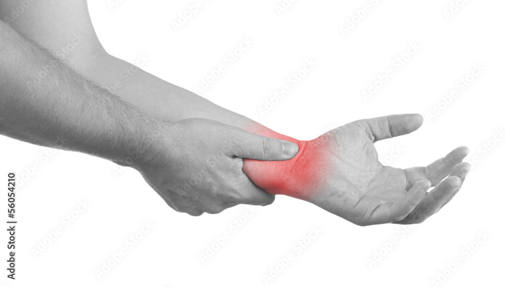 Pain in a man wrist. Pain in a man wrist.