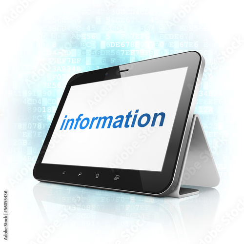 Data concept: Information on tablet pc computer