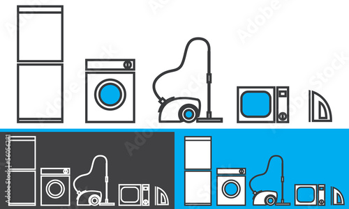 home appliances - vector icons (domestic appliances)