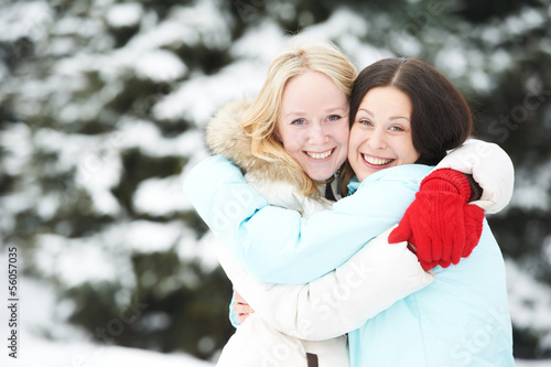 happy woman in winter outdoors © Kadmy