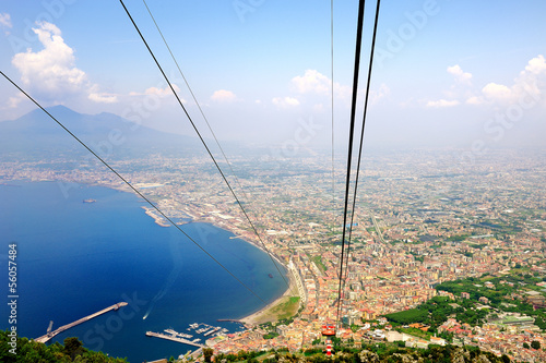 Obraz na płótnie beautiful Naples Bay view from Faito cableway w salonie
