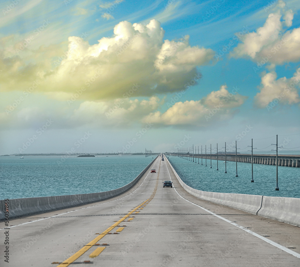 Atlantic intracoastal and highway us1. Florida Keys interstate