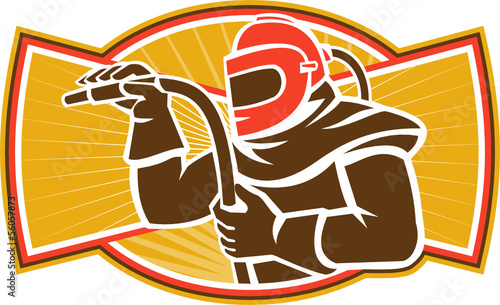 Sandblaster Sandblasting Hose Side Retro