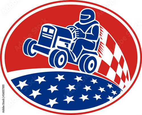 Ride On Lawn Mower Racing Retro