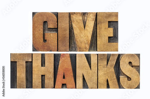 give thanks in wood type