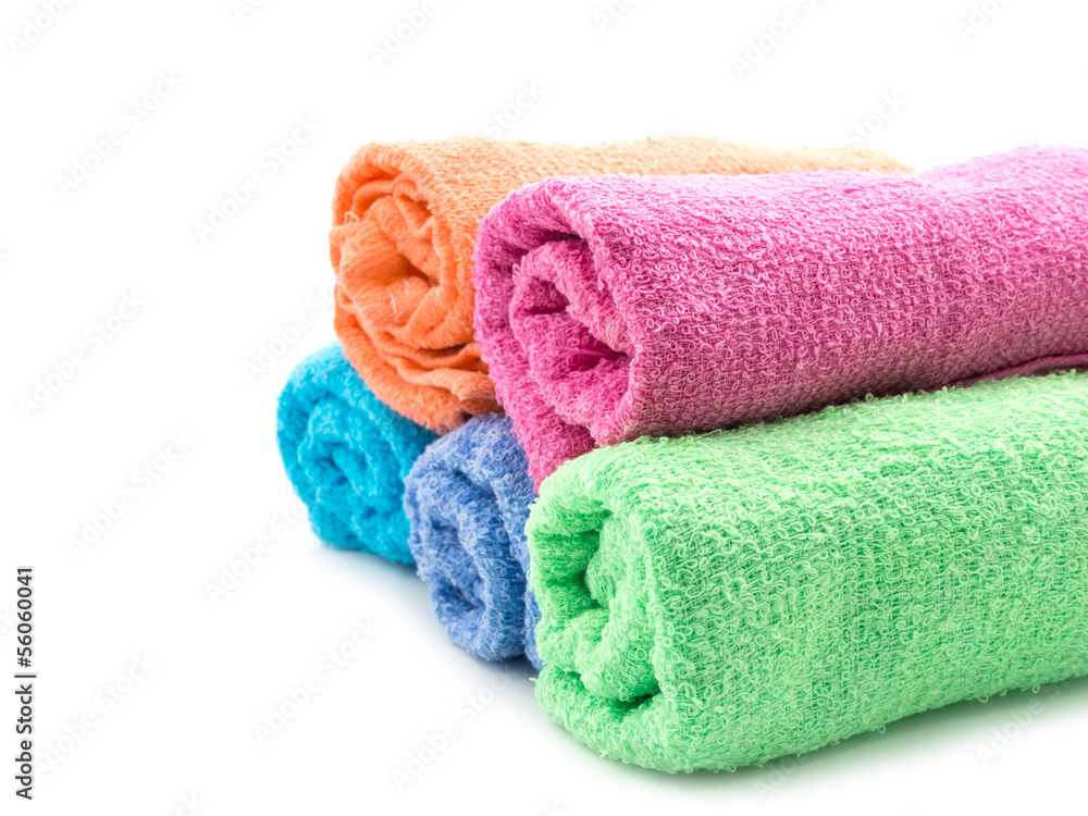 Colorful towels isolated on white Colorful towels isolated on white