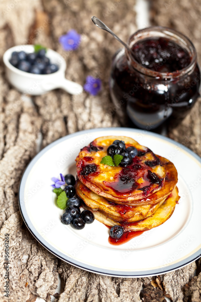 Stack of pancakes with fresh blueberry Stack of pancakes with fresh blueberry