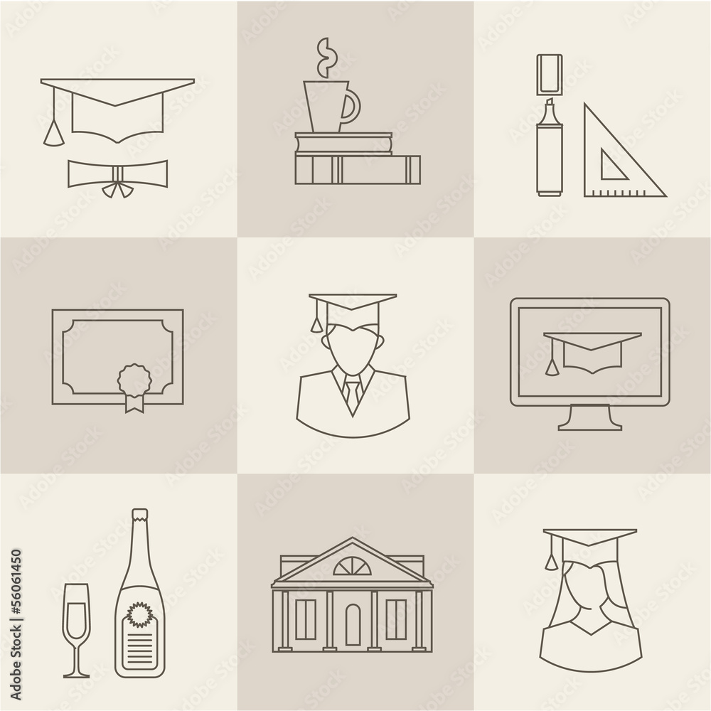 graduation icons graduation icons