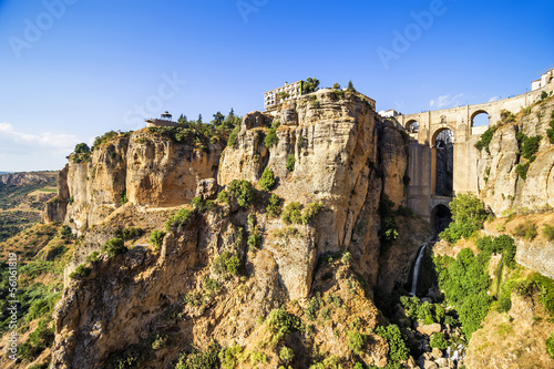 Panoramic view of the old city of Ronda, Malaga, Spain.