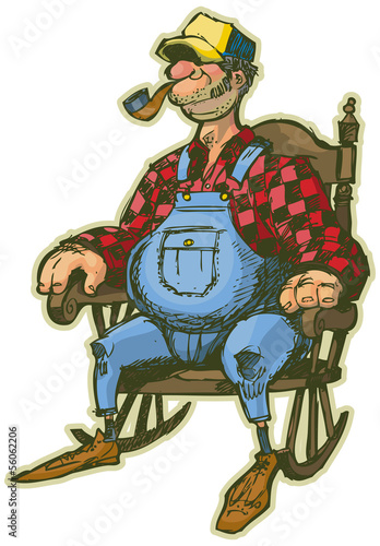 Elderly Man In Rocking Chair
