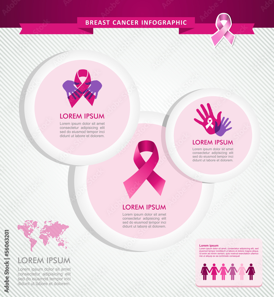 Breast cancer awareness ribbon infographics template EPS10 file. Breast cancer awareness ribbon infographics template EPS10 file.