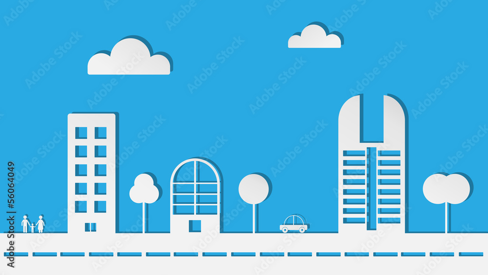 Obraz premium Abstract Paper City in Vector illustration