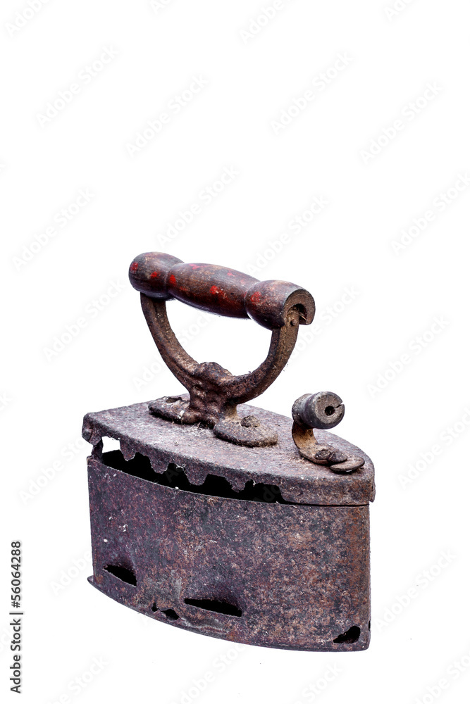 Old irons isolated on white background Old irons isolated on white background