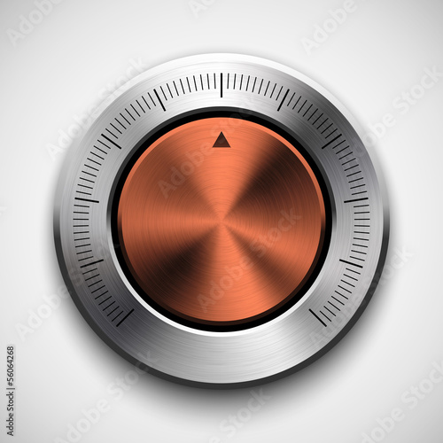Technology Volume Button with Bronze Metal Texture