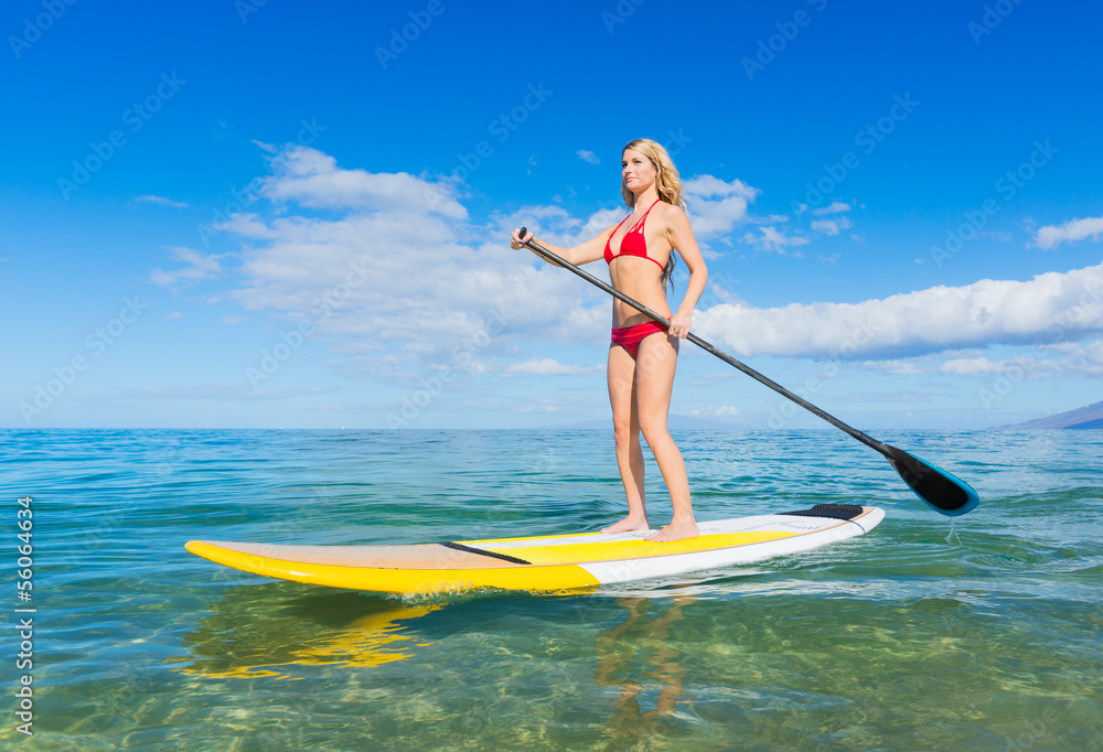 Woman on Stand Up Paddle Board Woman on Stand Up Paddle Board
