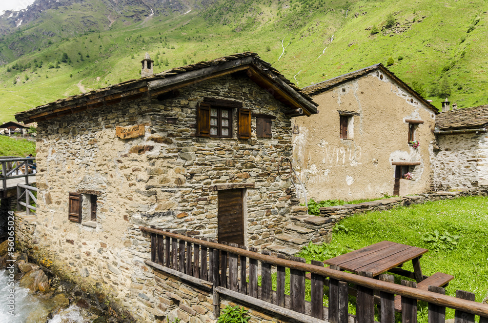 Stone shepherd's house in a peasant village