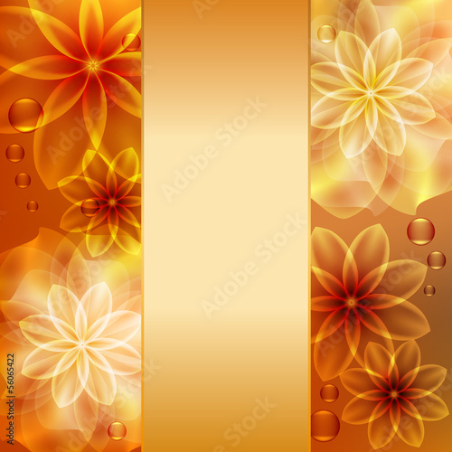Beautiful background with orange and yellow flowers