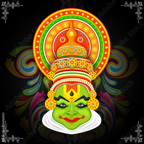 Colorful Kathakali Face © vectomart