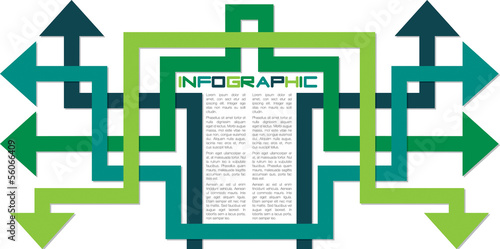 Bright infographic arrows in vector format.