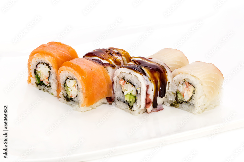 delicious seafood sushi at a Japanese restaurant delicious seafood sushi at a Japanese restaurant