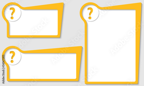 set of three boxes with question mark