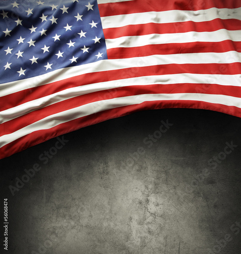 American and gray background. Copy space