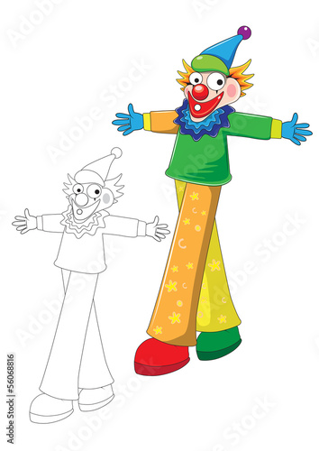 Joker cartoon - vector illustration color and stripes