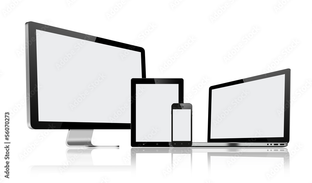 High resolution illustration set of modern computer monitor, lap High resolution illustration set of modern computer monitor, lap