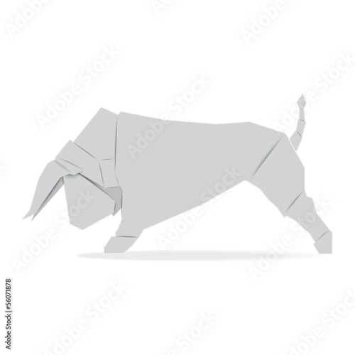 Cow origami paper ,Illustration eps 10