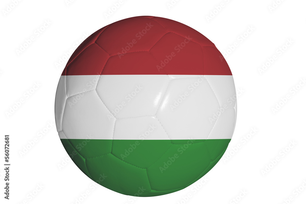 Hungarian flag graphic on soccer ball isolated on white Hungarian flag graphic on soccer ball isolated on white
