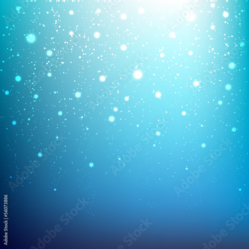 Blue Christmas background with snow