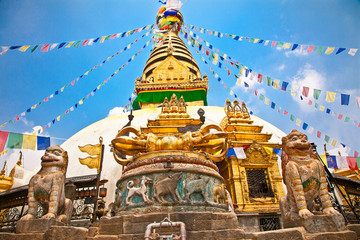 Handdoek met foto Nepal Swayambhunath apentempel in Kathmandu  © Aleksandar Todorovic