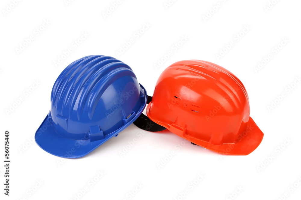 Fototapeta premium Hard hat of different colors like yin and yang.