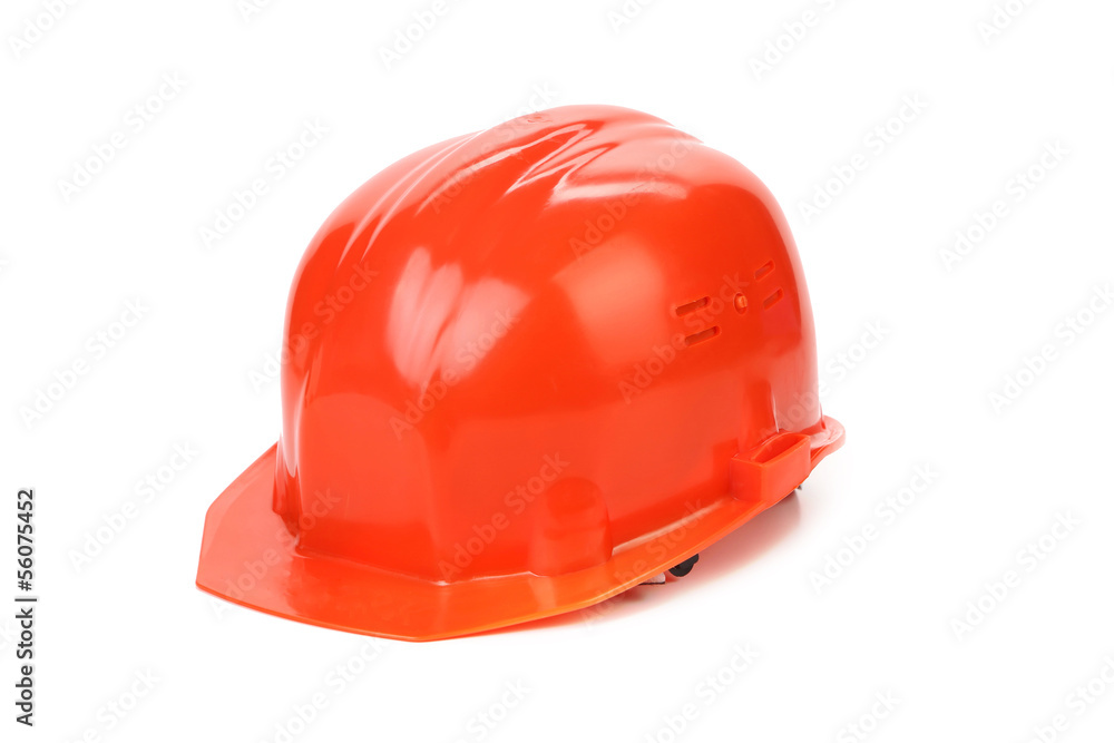 Red hard hat. Red hard hat.