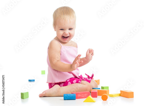 kid girl playing with toys