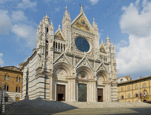 Facade of the Siena Duomo. Tuscany, Italy