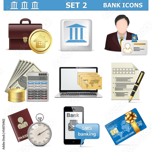 Vector Bank Icons Set 2
